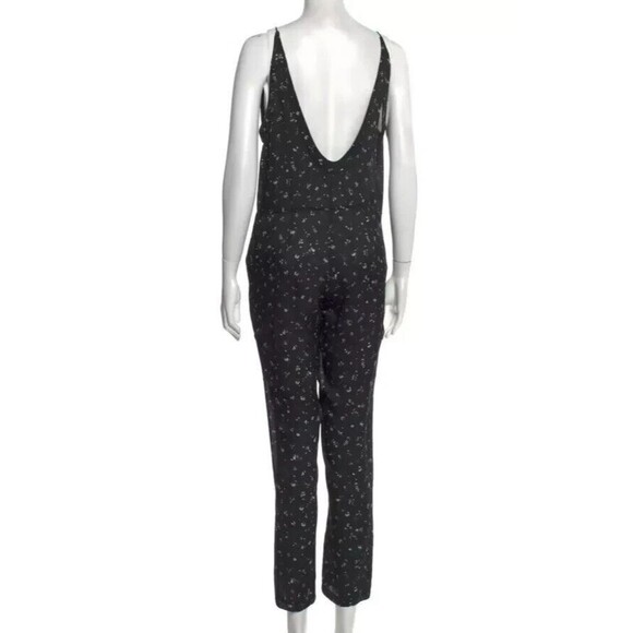 NWOT IRO Bemera 100% Silk Floral Jumpsuit Black And White  EU 36 US 4 - RRP £420 - Picture 2 of 13